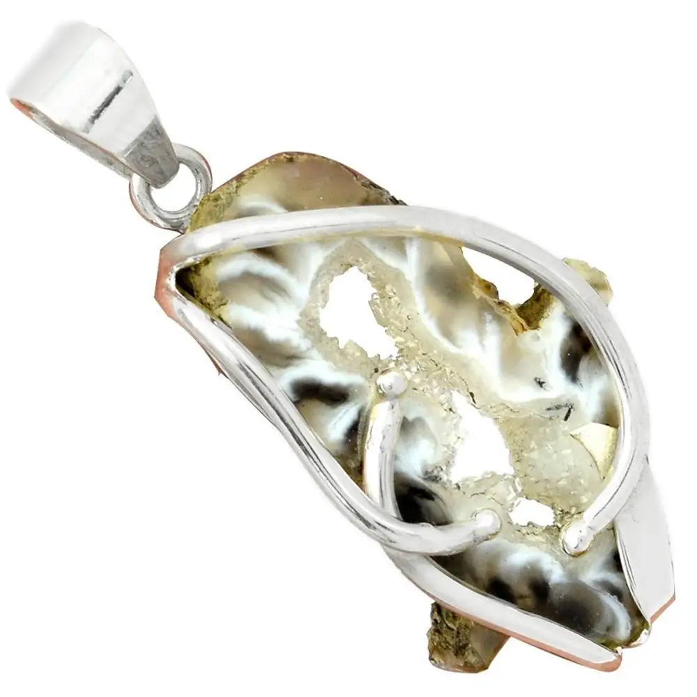 

Lovegem GEODE Drusy Pendant 925 Sterling Silver Jewelry,46 mm, AP2243