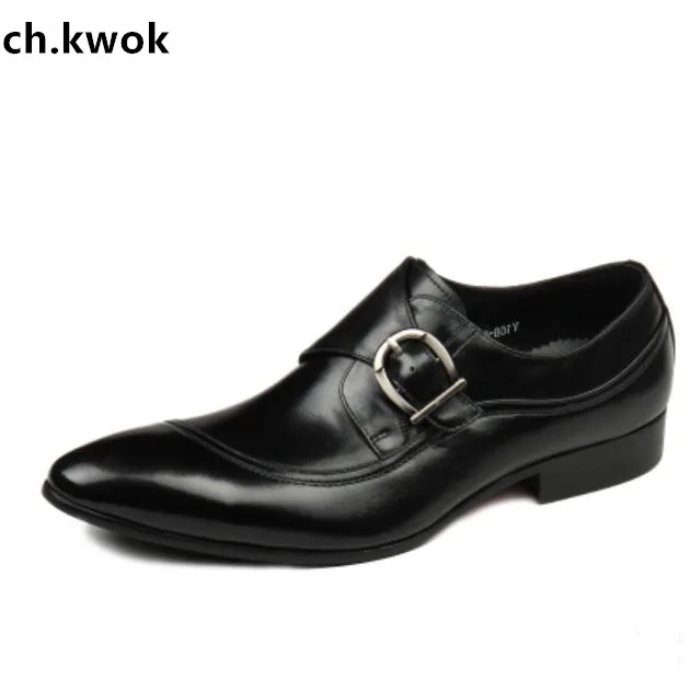 

CH.KWOK Retro Men Evening Party Dress Oxfords Shoes Buckles Men Autumn Outdoor Sneakers Oxfords Flats Italian Leather Shoes Man