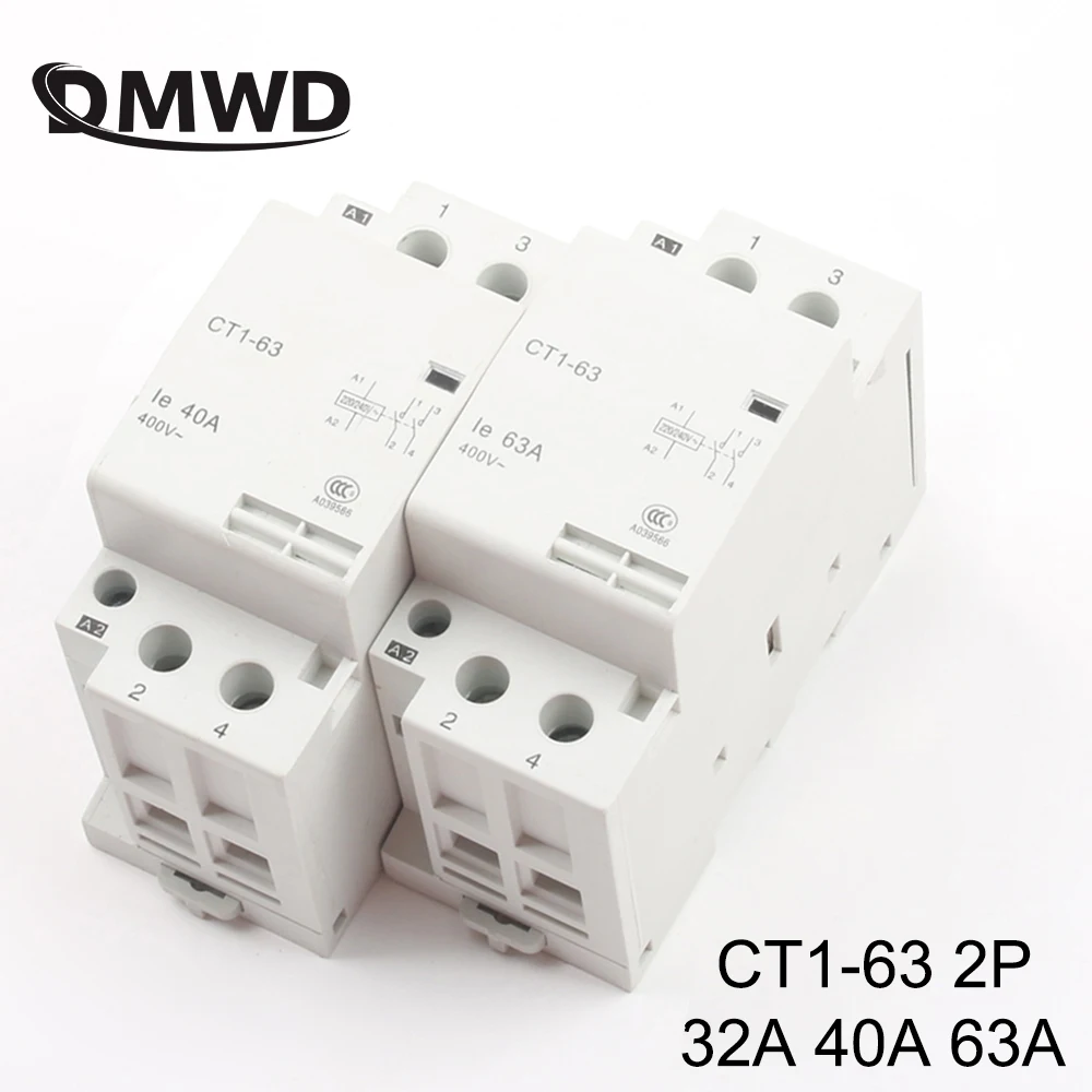 CT1 63 2P 32A 40A 63a 220 В/230 В 50/60 Гц Din rail бытовой модульный контактор переменного тока 2NO