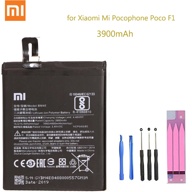 Xiao mi Оригинальный аккумулятор для телефона BM4E Xiaomi Pocophone Poco F1 3900 мАч сменные