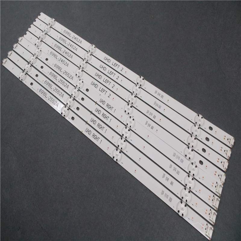 

New Kit 8 pcs LED backlight bar for 49inch TV LG 49UH6500 6916L-2452A 6916L-2453A 6916L-2551A 6916L-2552A