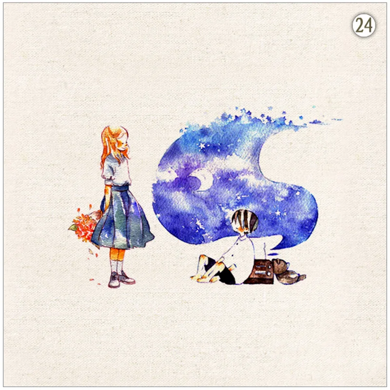 Ручная окрашенная хлопчатобумажная льняная стеганая ткань для самостоятельного