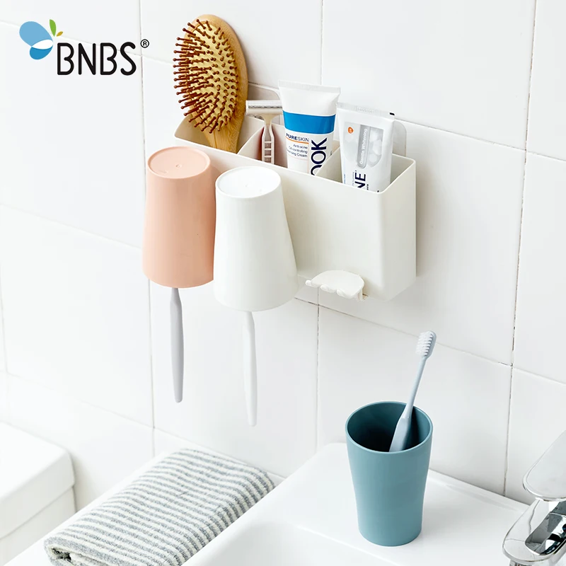 BNBS аксессуары для ванной комнаты зубная щетка Зубная паста держатель с чашкой для полоскания рта настенный бритвенный держатель для зубной пасты Органайзер подставка