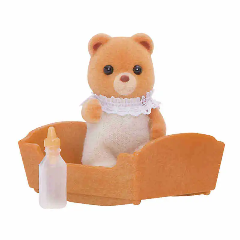 Sylvanian Families Brown Bear Baby w/Bottle Dollhouse Animal Furry Toy Figures Girl Gift New 34128 | Игрушки и хобби