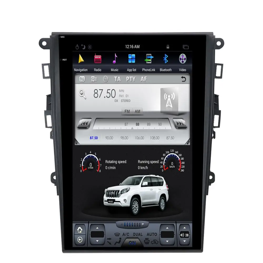12 1 &quotTesla style pure Android 8 автомобильный без DVD плеера GPS навигация для Ford Mondeo Fusion MK5 2013 +