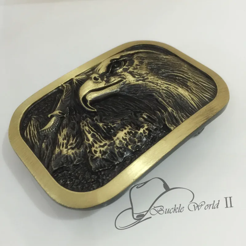 Модная уникальная пряжка для ремня с орлом из твердой латуни 78*54 мм 145 г