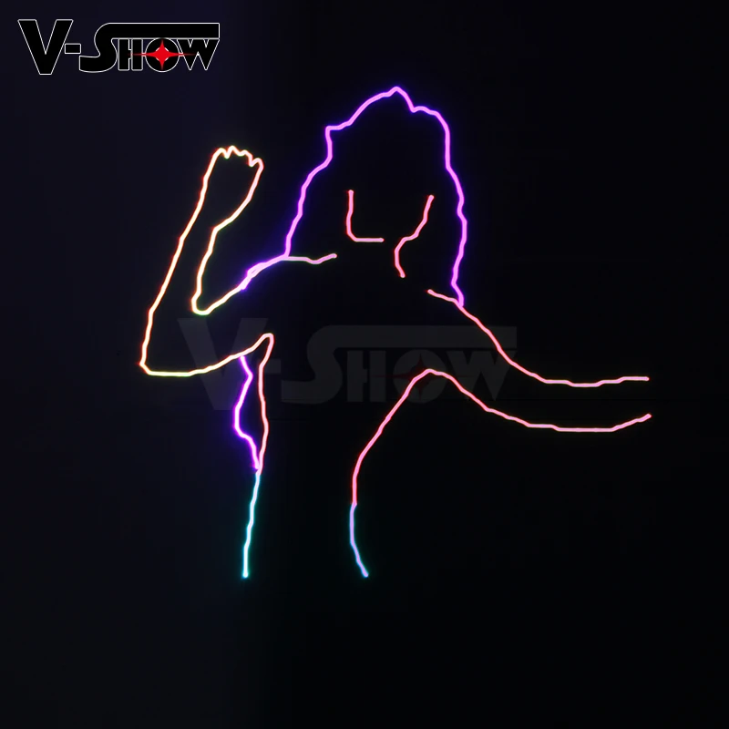 V show 3 Вт RGB анимационный лазерный безвентиляторный светильник Silnet Satge