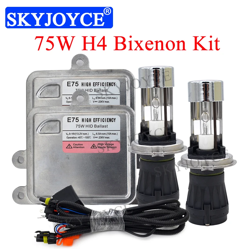 75 Вт H4 HID комплект 75 W Быстрый Яркий HID Балласт 4300 К 6000 H4-3 Hi/короче спереди и длиннее сзади) луча лампы H4 HID контроллер 12 V 75 Вт Xenon HID комплект Высокий Низкий быть