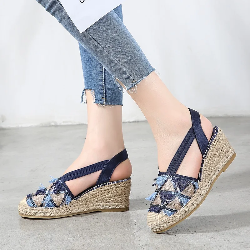 Новые сандалии женские эспадрильи на платформе chaussures femmes t nouveau 2019 босоножки