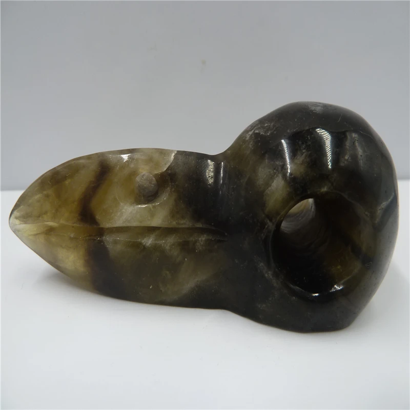 Натуральный кристалл дымчатого кварца Птица Череп T162|Камни| |