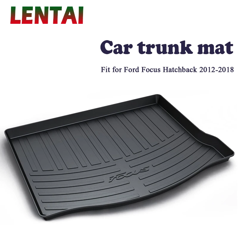 

LENTAI 1PC Car Styling rear trunk Cargo mat For Ford Focus Hatchback 2012 2013 2014 2015 2016 2017 2018 Waterproof Anti-slip Mat
