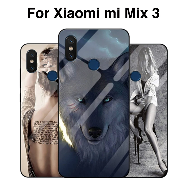Чехол для Xiaomi mi Mix 3 закаленное стекло в городском стиле силиконовая рамка Жесткий