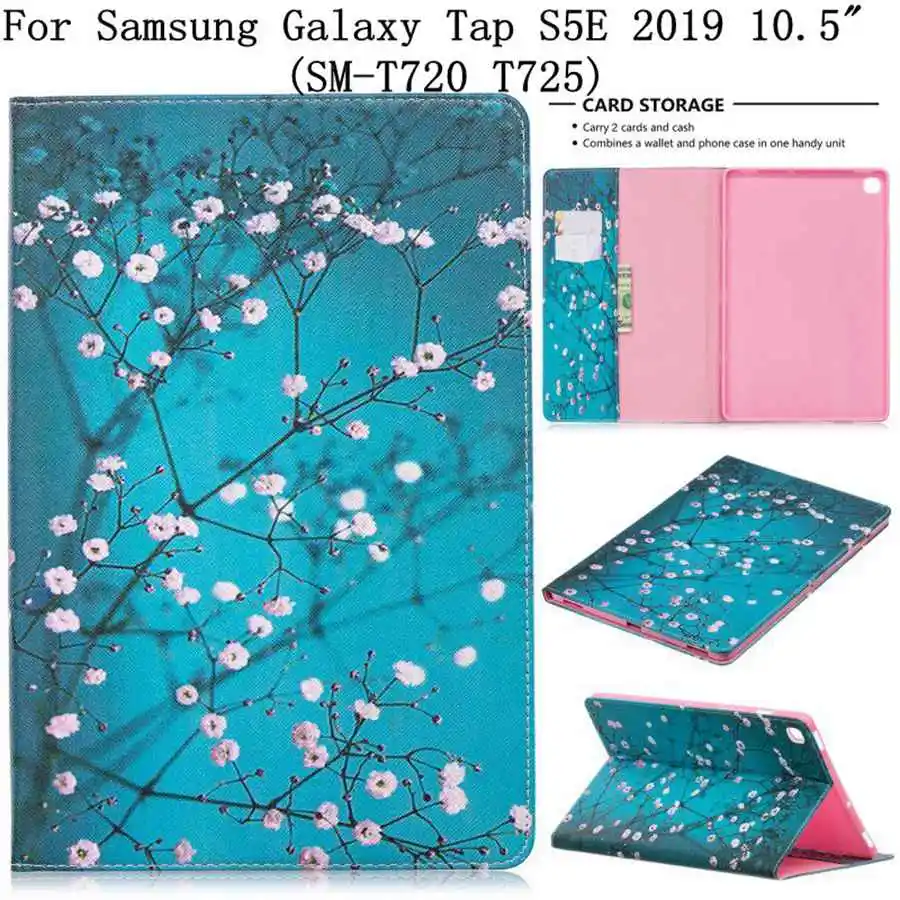 Чехол для Samsung Galaxy Tab S5E 2019 10 5 " T720/T725 с принтом чехол-бумажник из искусственной