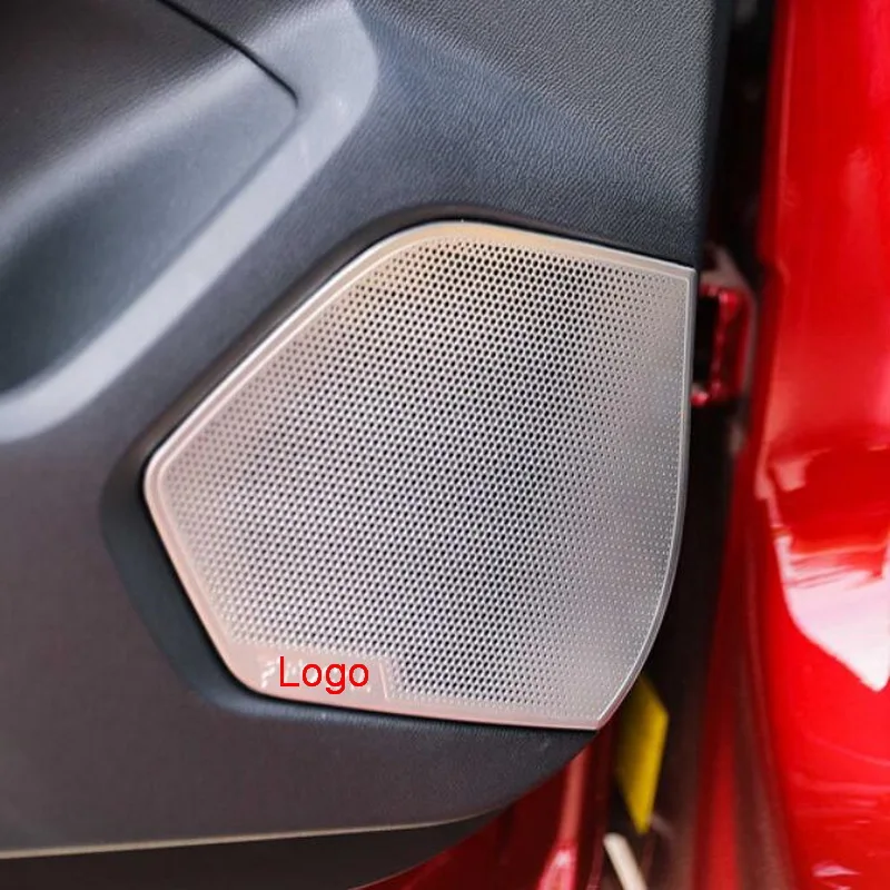 Защитные накладки на дверные динамики салона автомобиля Tonlinker для Peugeot 508L 2018-19 Стиль 4 шт. Нержавеющая сталь.