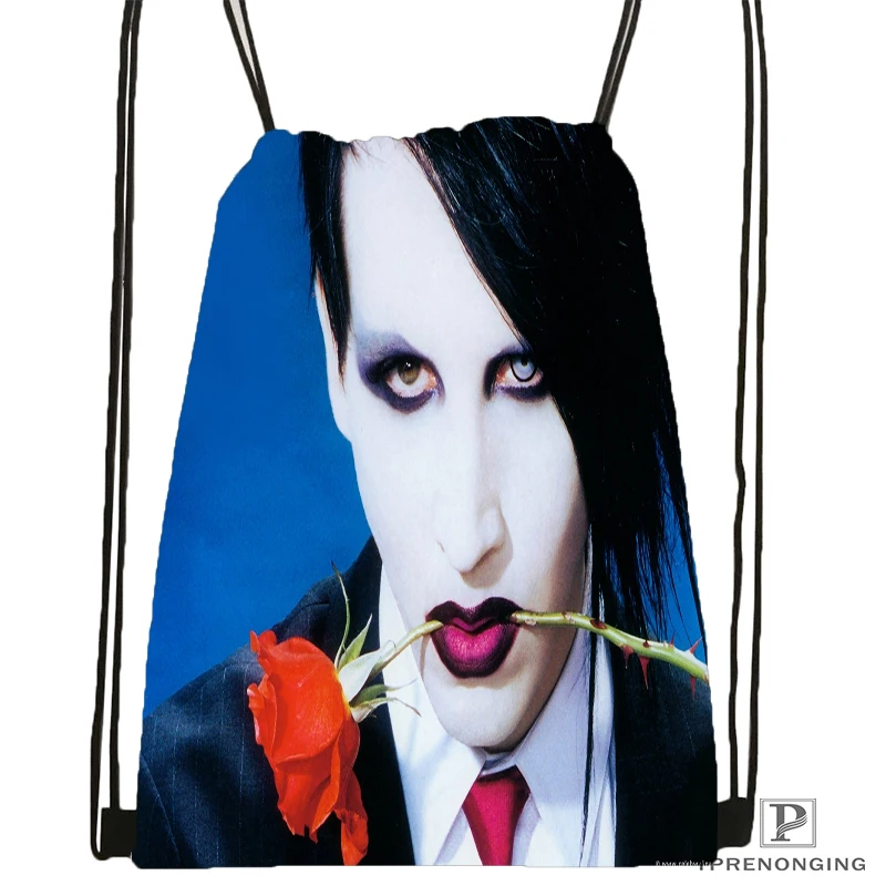 Рюкзак Marilyn Manson на шнурке сумка милый детский рюкзак черная задняя Сумка 31x40 см