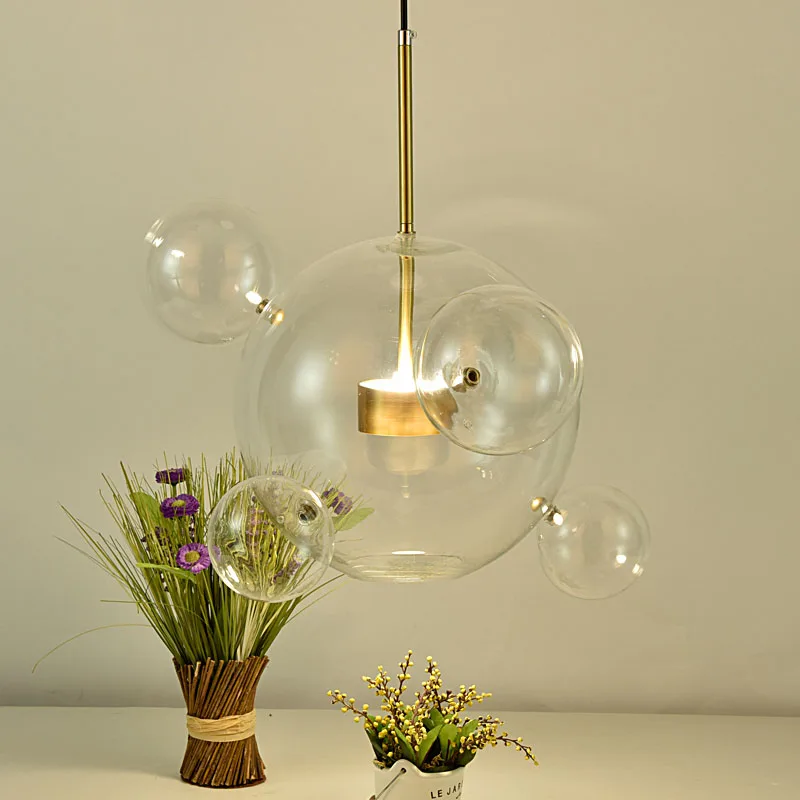 Glass Bubble Ball Modern LED Chandelier Nordic Decor Sphere Dining Room Bedroom Kitchen Island Restaurant Lamp | Освещение