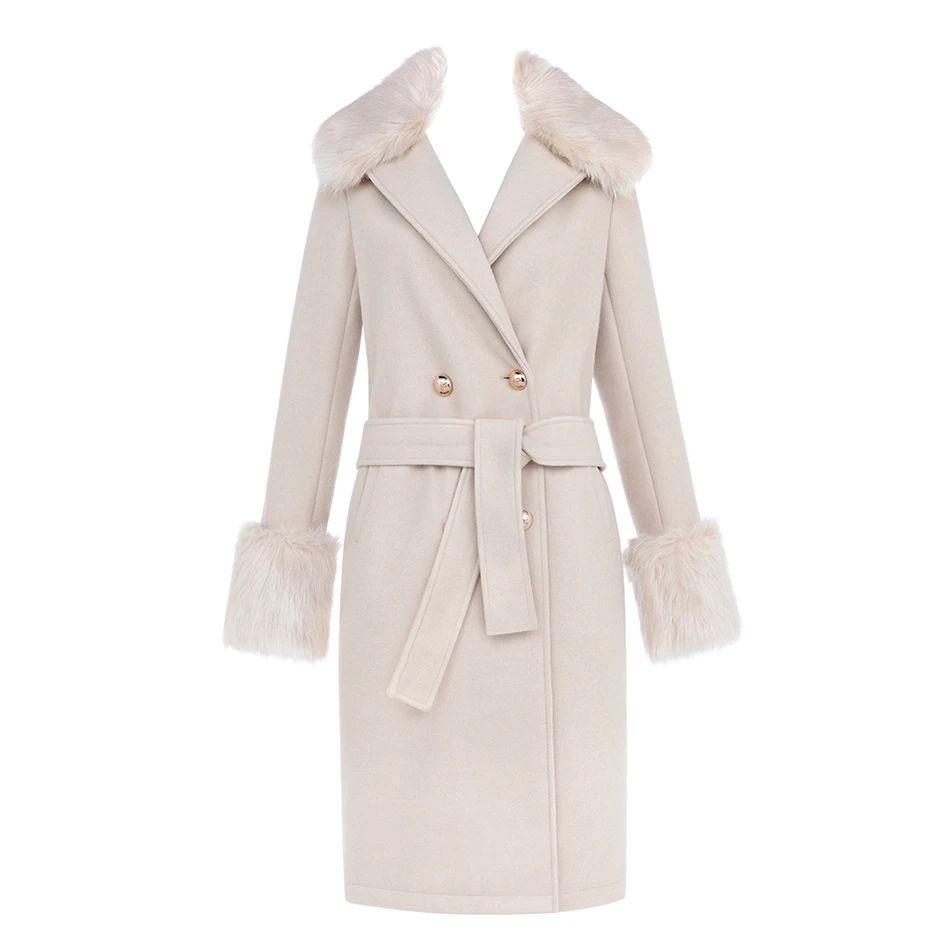 2019 Весна и зима новое шерстяное женское офисное длинное пальто модный бренд дамы