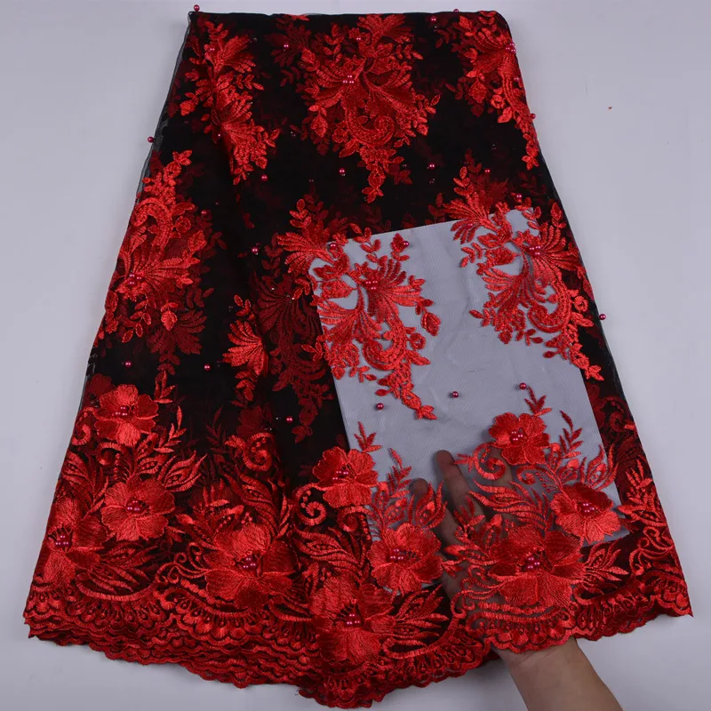 

High Quality French Lace Fabrics 2018 Hot Sales Embroidered African Net Laces With Stones Beaded Nigerian Laces Fabrics 1281B