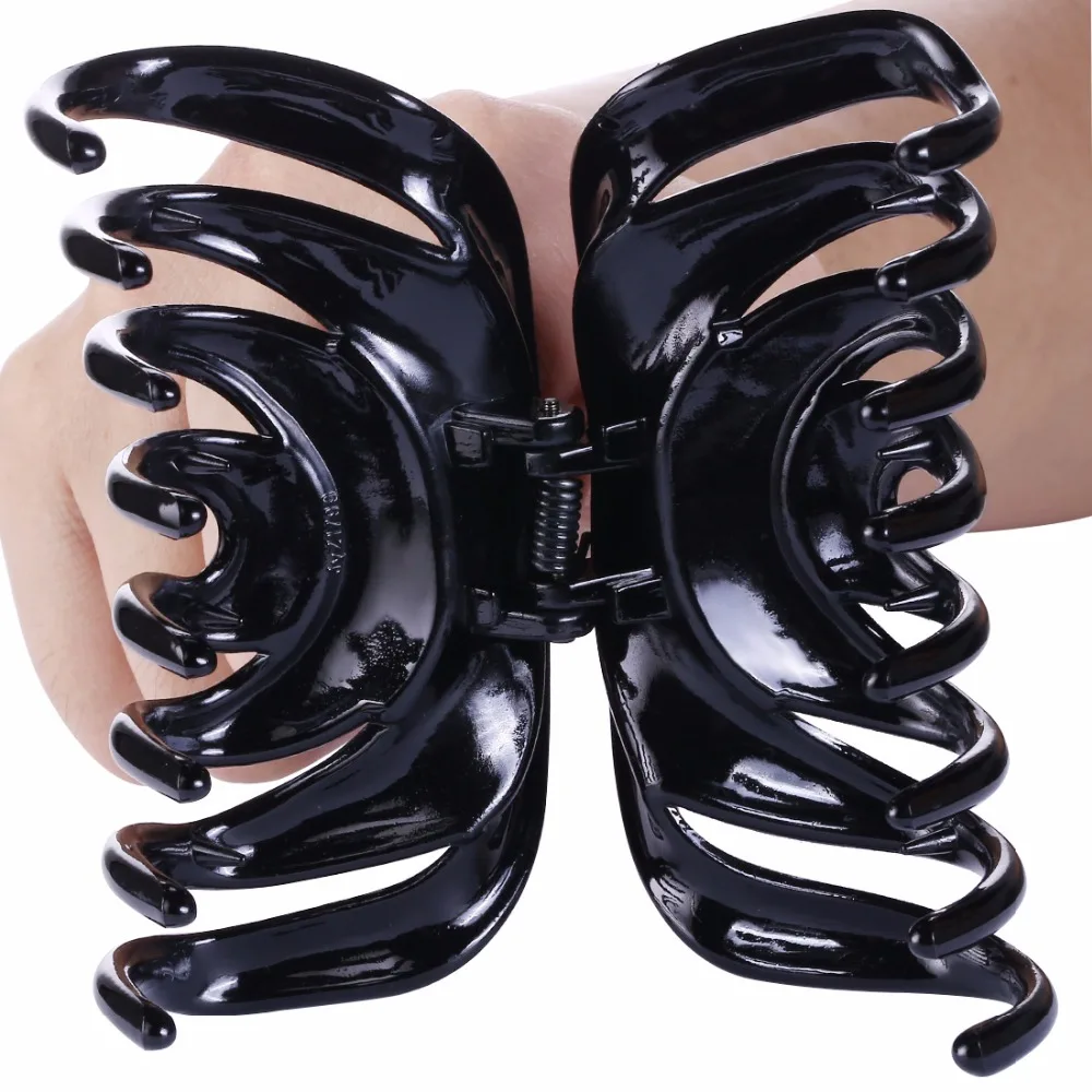 Корейский большой брендовые черные женские аксессуары для волос пластик Краб