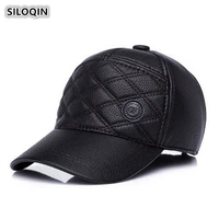 siloqin winter mens cap thicker warm baseball caps with earmuffs for men waterproof visor hat adjustable size brand dads hats