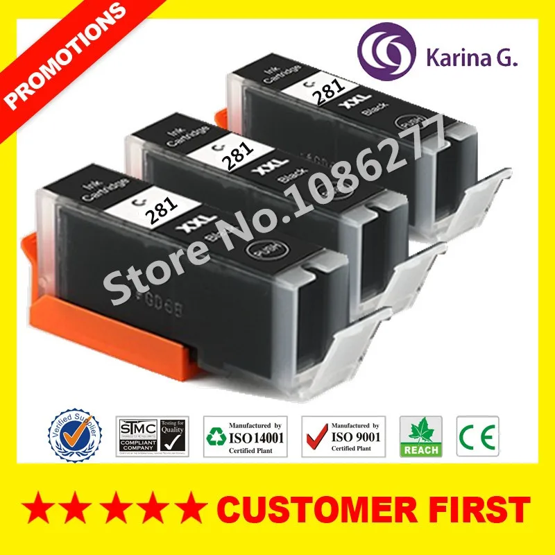 Совместим с Canon PGI-280 CLI-281 PGI280 CLI281 чернильных картриджей для Canon PIXMA TR7520 TR8520 TS6120 TS8120 TS9120