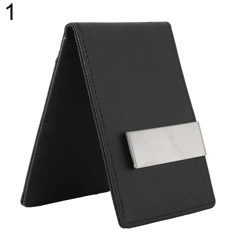 Мужской кожаный зажим для денег тонкий бумажник ID держатель кредитных