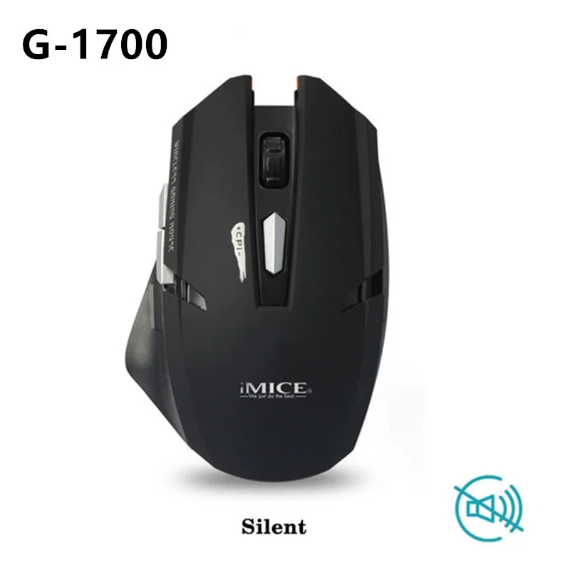 Silent black IMice, беспроводная мышь, бесшумная компьютерная мышь, 2,4 ГГц, 1600 dpi, эргономичная, Mause, бесшумная USB мышь для ПК, бесшумная беспроводная мышь для ноутбука - Цвет: Silent black