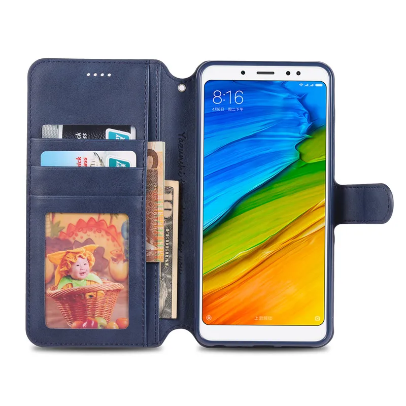 Чехол для телефона Xiaomi Mi Redmi 7 5plus 6 6A из искусственной кожи с откидной крышкой и
