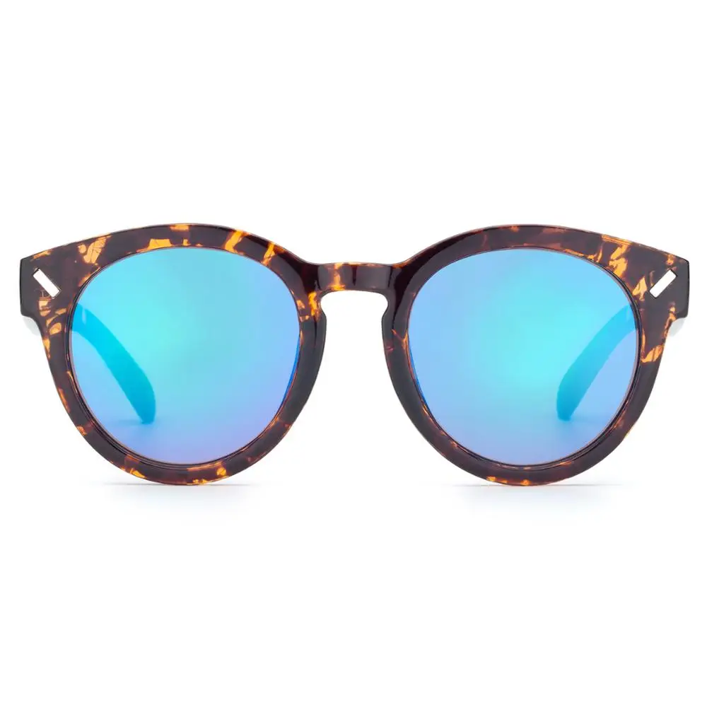 Женские солнцезащитные очки в винтажном стиле COLOSSEIN круглые с синим покрытием