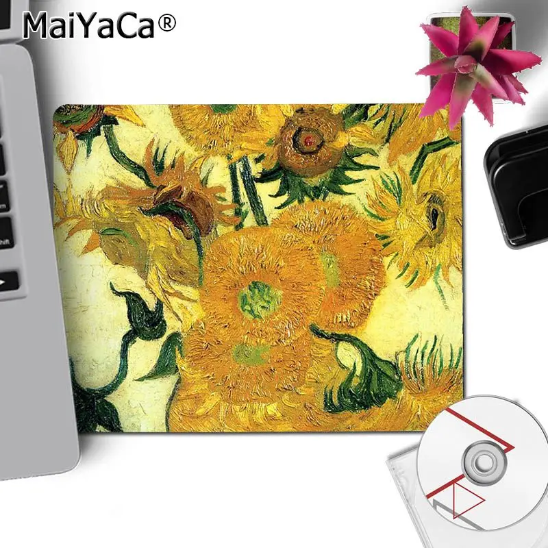 No Lock Edge18x22cm Майяка винсан Ван Гог. Звездная ночь цветок эстетическое искусство компьютерная игровая мышь коврики игровой коврик для мыши для ПК ноутбука - Цвет: No Lock Edge18x22cm