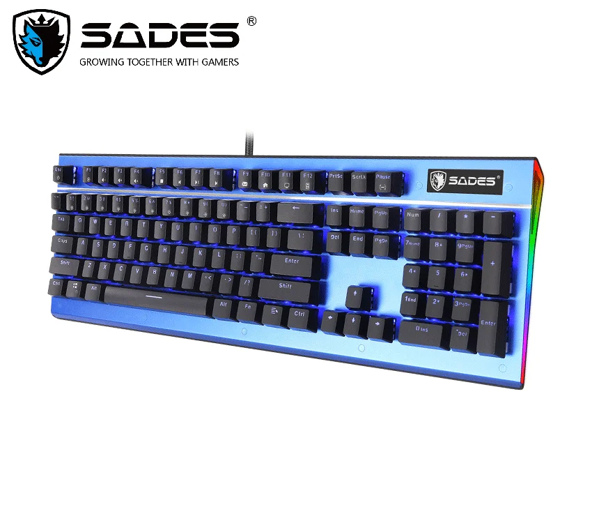 SADES клавиатура K13 серповидная Механическая игровая клавиатура 104 клавиш USB разъем Kailh синий переключатель для ПК/рабочего стола/ноутбука