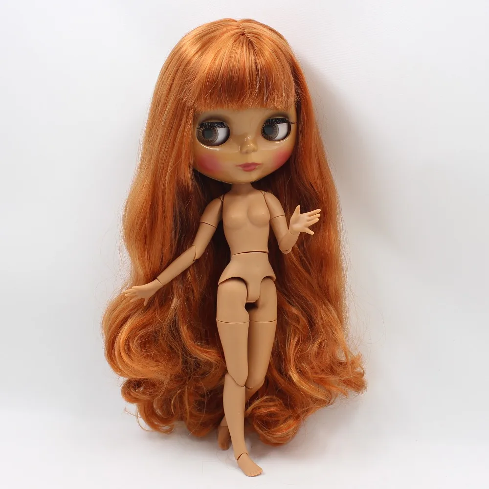 Ледяная кукла DBS Blyth licca body dark skin joint orange brown hair 1/6 bjd 30 см игрушка в подарок| |