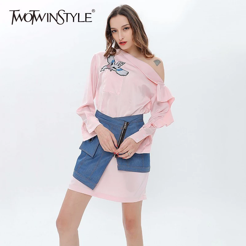 Платье мини TWOTWINSTYLE с высокой талией на молнии|set for women|piece settwo set |