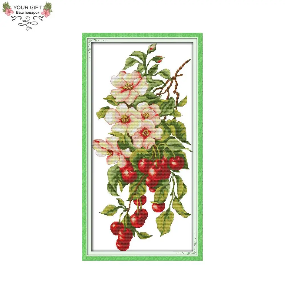 Joy Sunday J232 (2) 14CT 11CT штампованный и Счетный номер кровати украшение дома Вишневый