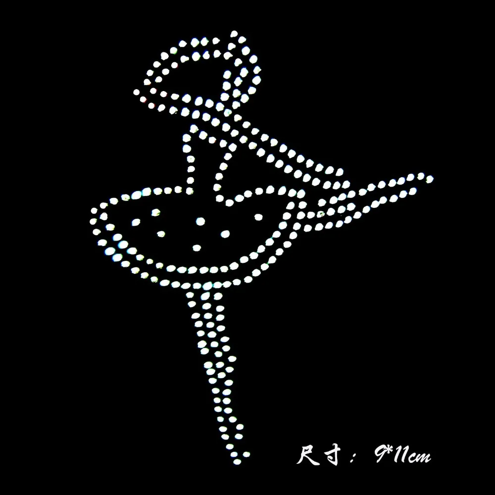 2 шт./лот балетная танцовщица термоклейкая аппликация Стразы передача мотивы