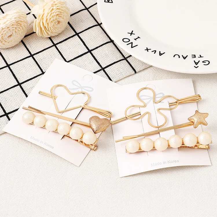 3 шт./компл. модные жемчужные заколки для волос женщин и девочек элегантные