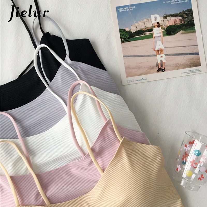 Jielur летнее нижнее белье бандо короткие милые топы трубы Harajuku однотонный