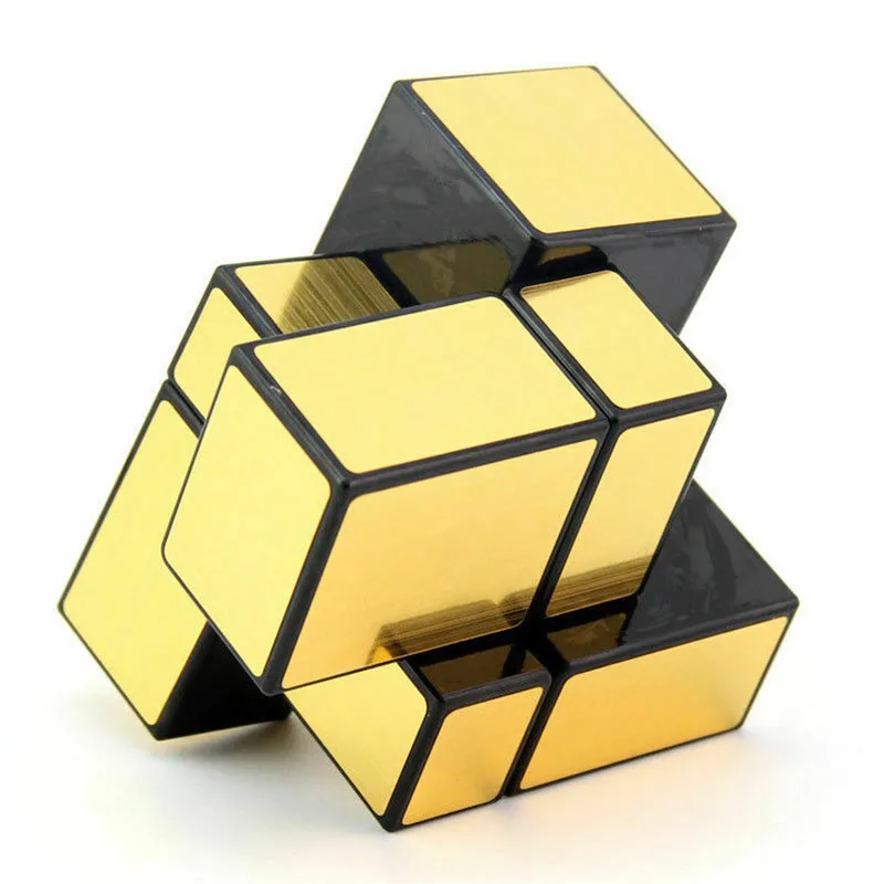 QIYI Cube 2x2x2 Mirror Speed Magic Gold Black Puzzle Twist Toy 2x2 Fancy Cubic Brain Teaser ABS Ultra-Smooth Professional | Игрушки и