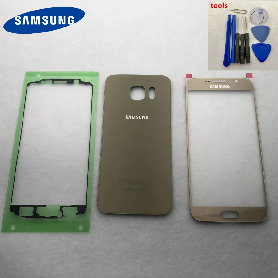 Оригинальная крышка батарейного отсека для Samsung Galaxy S6 G920 G920F SM G9200 заднее стекло +
