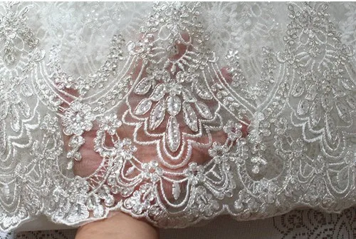 Новинка 1T Соборная элегантная Кружевная аппликация цвета слоновой кости Длинная