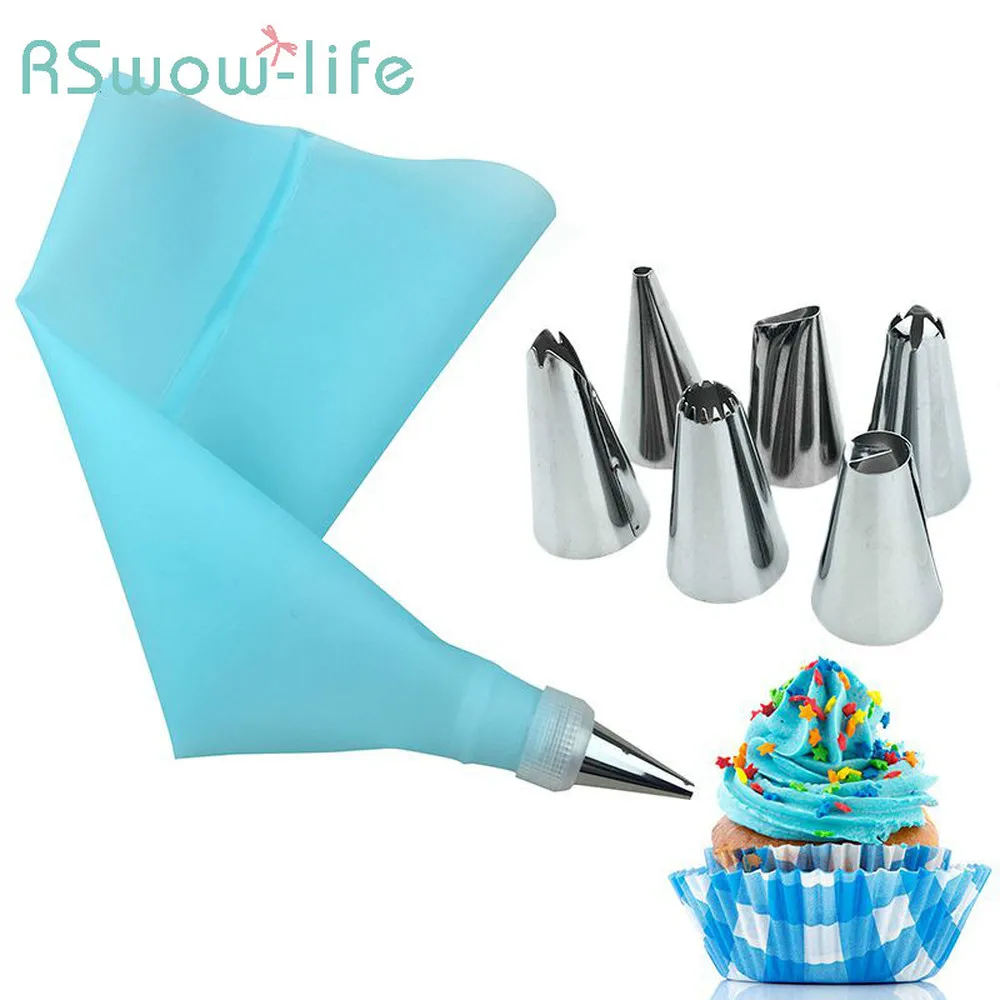 

8Pcs/Set Stainless Steel Nozzles For Cream With Pastry Bag Decorating Cake Baking Sets For Baking Tool Cream nozzle
