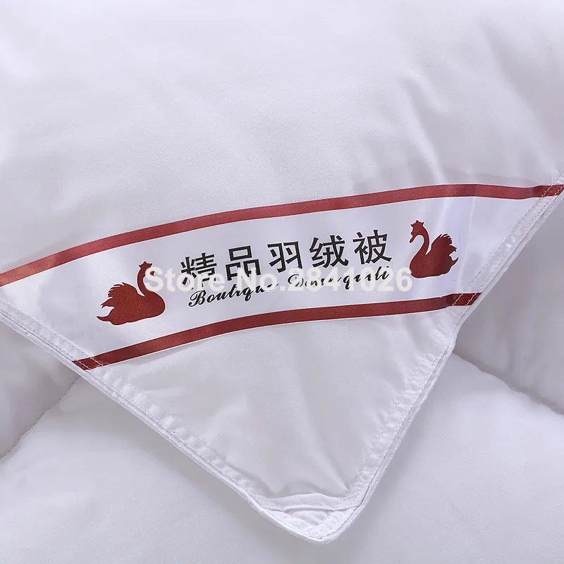 2018 100% стеганое одеяло с белым гусиным/утиным пухом зимнее очень теплое вставками