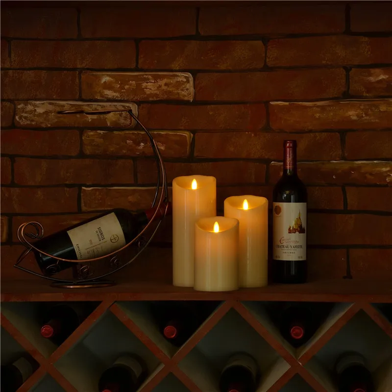 Набор из 3 Луминара потухший Свечи Непламено Настоящее Воск перемещение