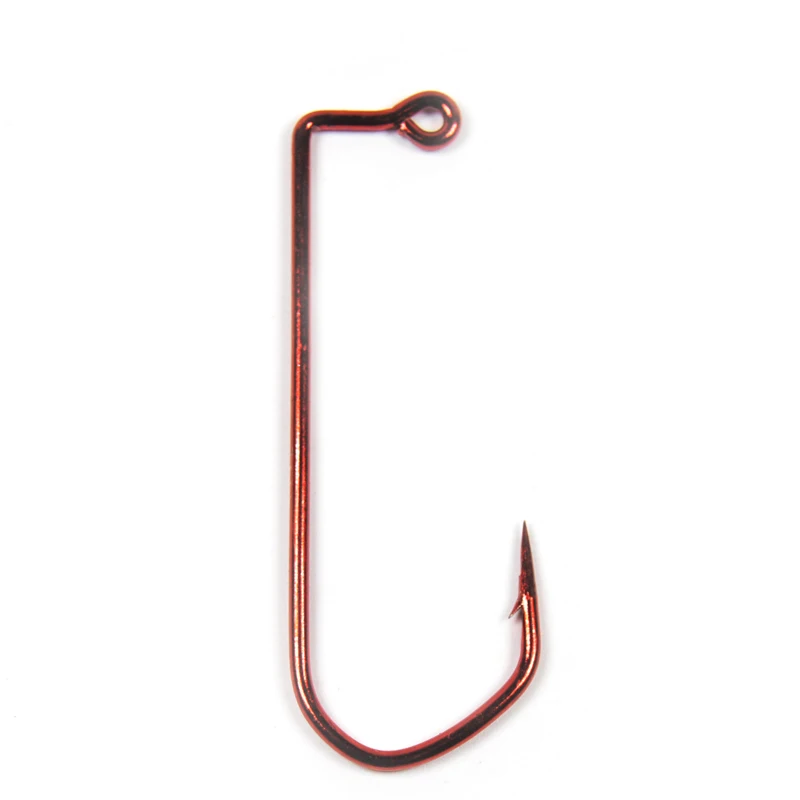 

100PCS Red Nickle 90 Degree Bend Cutting Point Wide cap Throat Jig Hook 90 Degreen jig hook High Carbon Steel