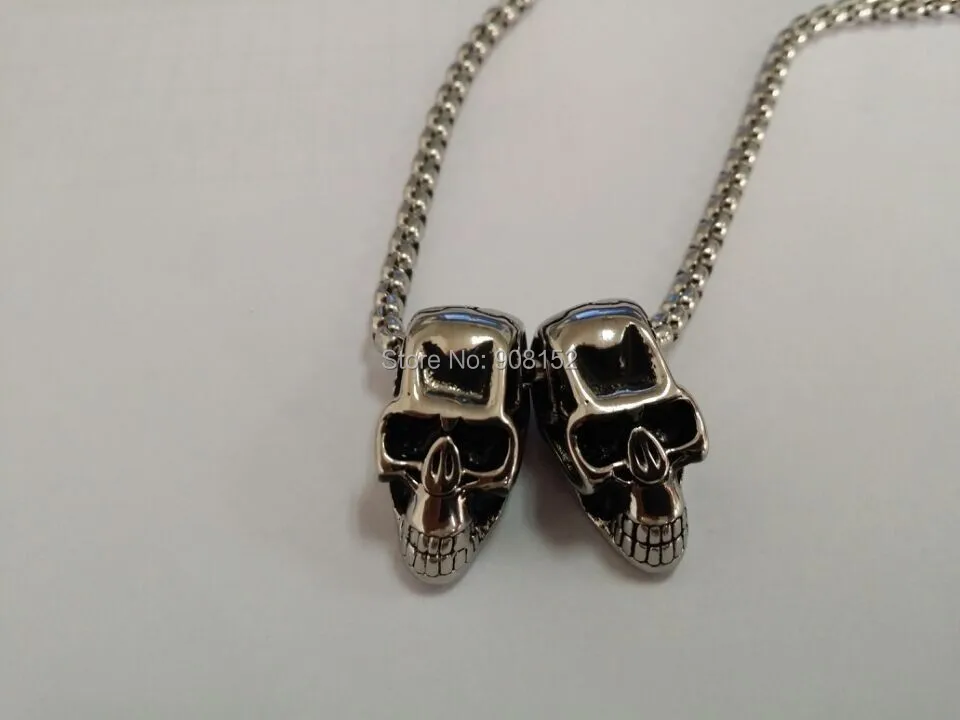 AAA + качество 316L нержавеющая сталь череп кулон ожерелье рок титановый в стиле Панк