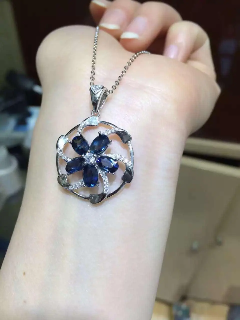 Collares Qi Xuan_Dark Blue Stone Модный кулон ожерелье _ Real Necklace_Quality guaranted_производитель прямых