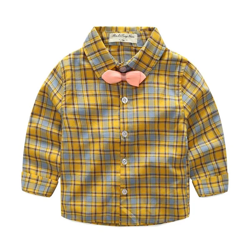 Children Boys Shirts 2019 New Fashion Classic Casual Plaid For 2-7Years Kids Boy Spring/Autumn Wear Clothes Tops | Детская одежда и