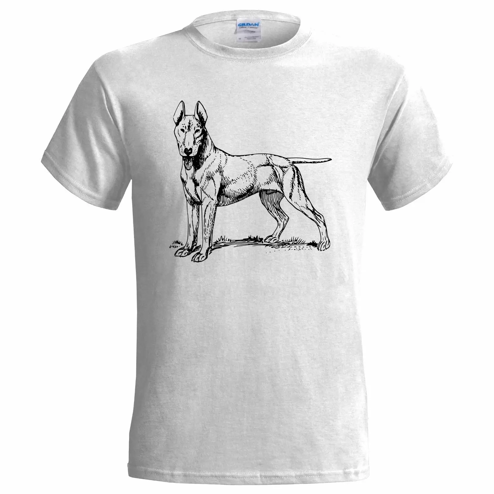 Мужская футболка с принтом из 100% хлопка футболки изображением Бультерьера