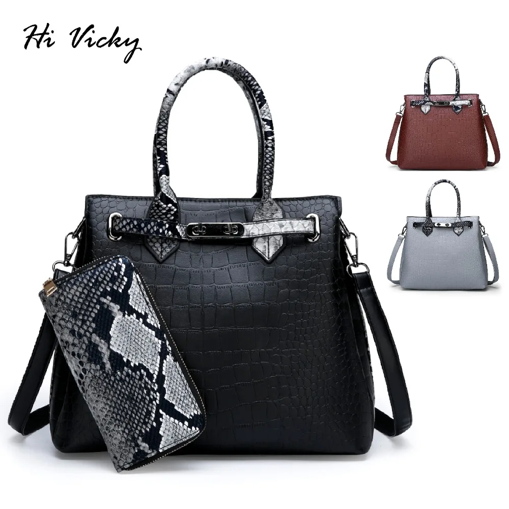 2 комплекта роскошные сумки женские дизайнерские из искусственной кожи на плечо