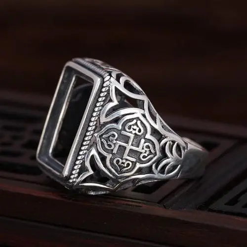 Кольцо в стиле Art Nouveau из стерлингового серебра 925 пробы для помолвки мужское